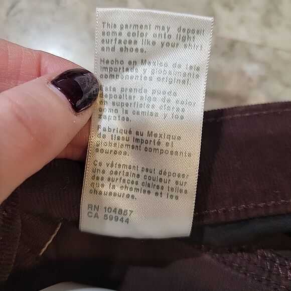 NWT AG Denim Brinley Mid Rise Straight Corduroy Jeans Chocolate Brown Size 26 - Picture 11 of 12